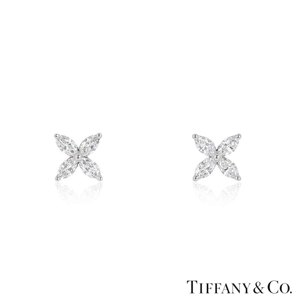Tiffany & Co. Platinum Diamond Victoria Earrings 0.92ct 25169328